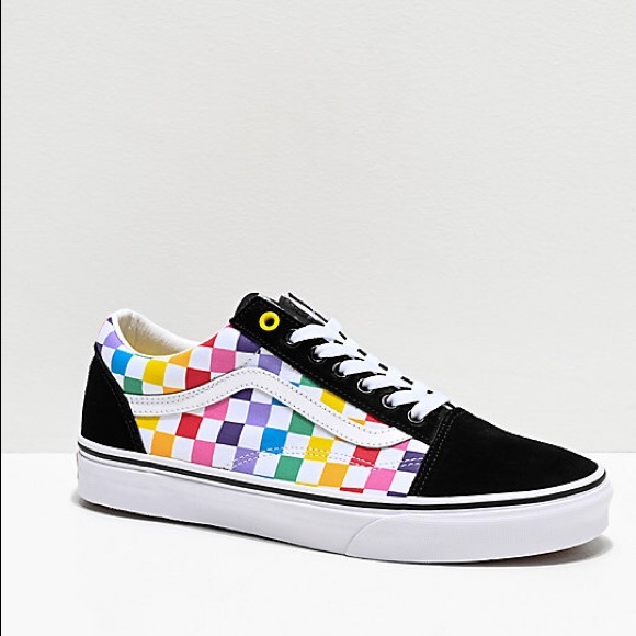 rainbow Checkered vans - Picture 1 of 1